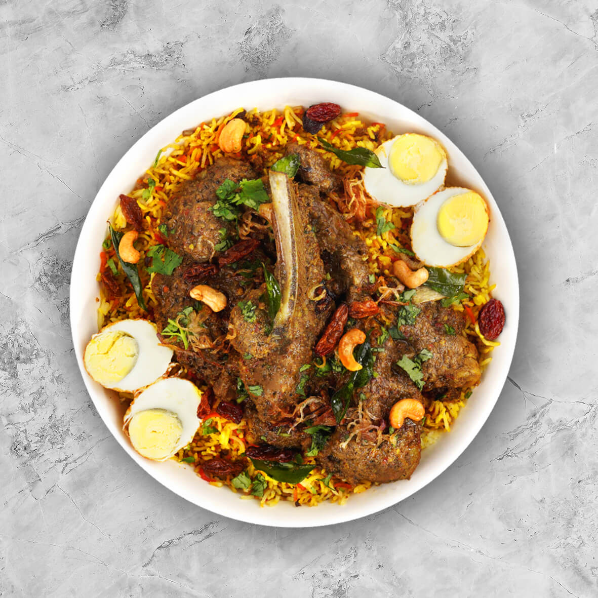 One of our best-selling dishes infused with exotic spices & mutton broth, layered with mouth-watering mutton shoulder. To be indulged by yourself or shared, our crowd favourite is sure to satisfy all!